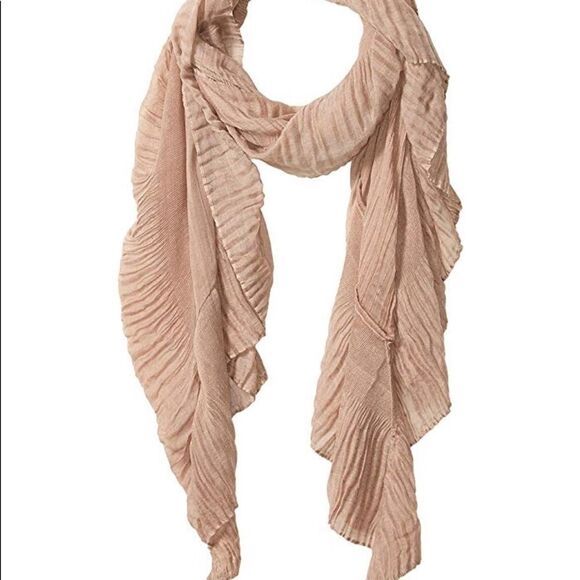 Echo New York Solid Pleated Edge Oblong (Teak) Scarves - Picture 1 of 3